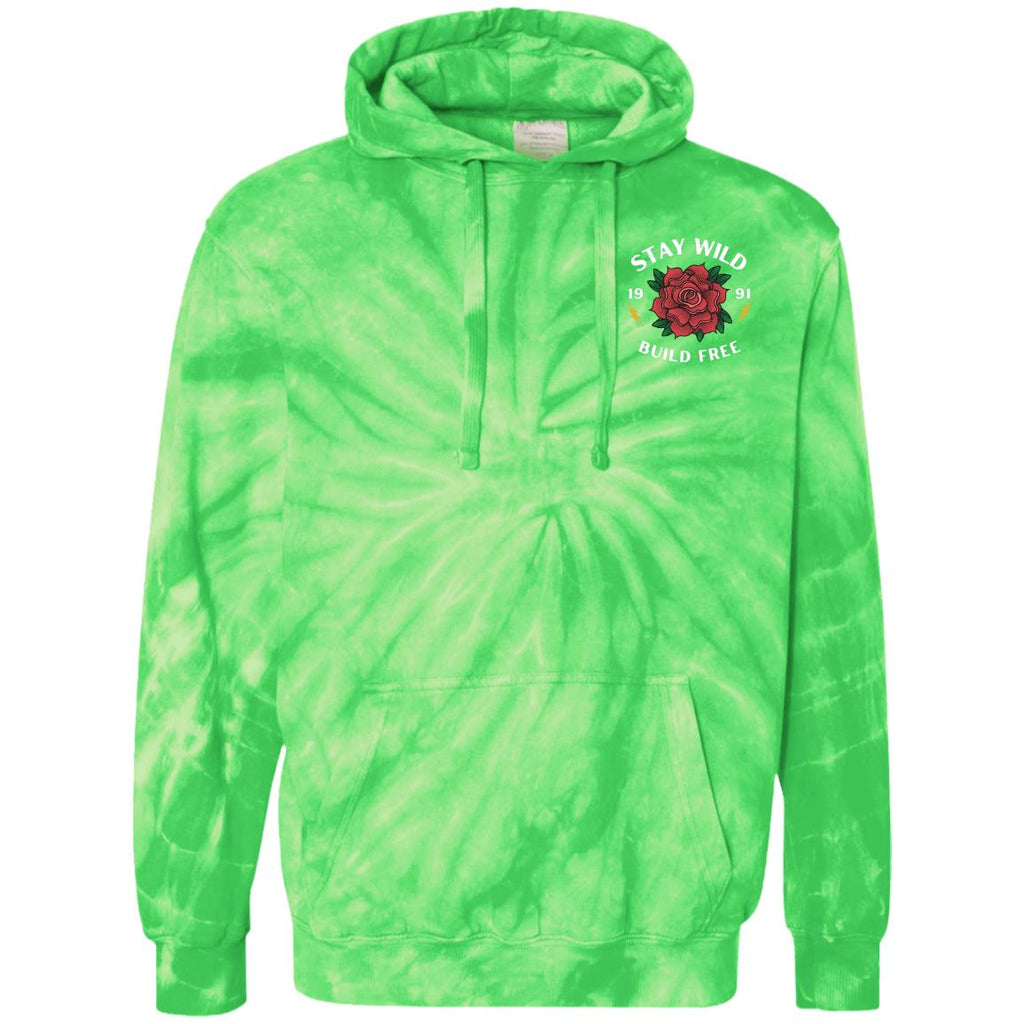 CD877 Embroidered Tie-Dyed Pullover Hoodie