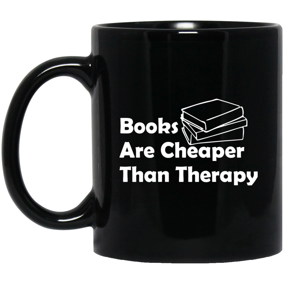 Books Therapy 11 oz. Black Mug