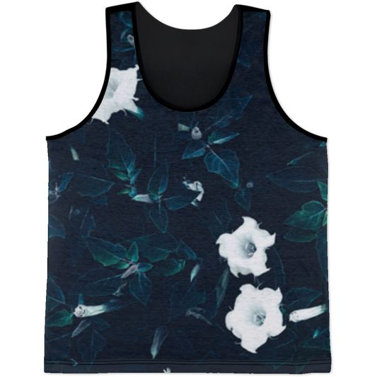 Blue Flower Dye-Sub All Over Tank Top